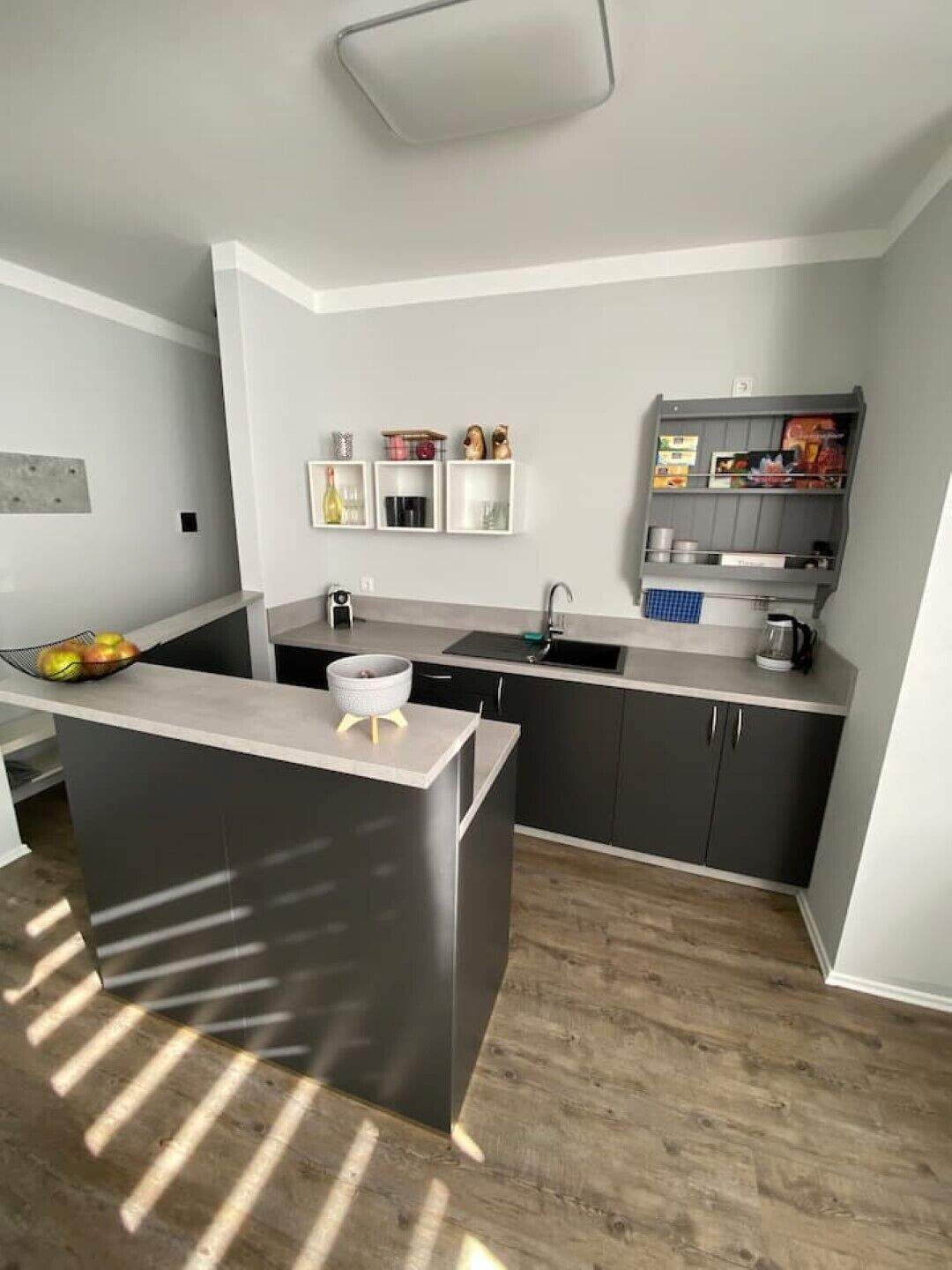 Fridge, oven, stovetop, coffee/tea maker