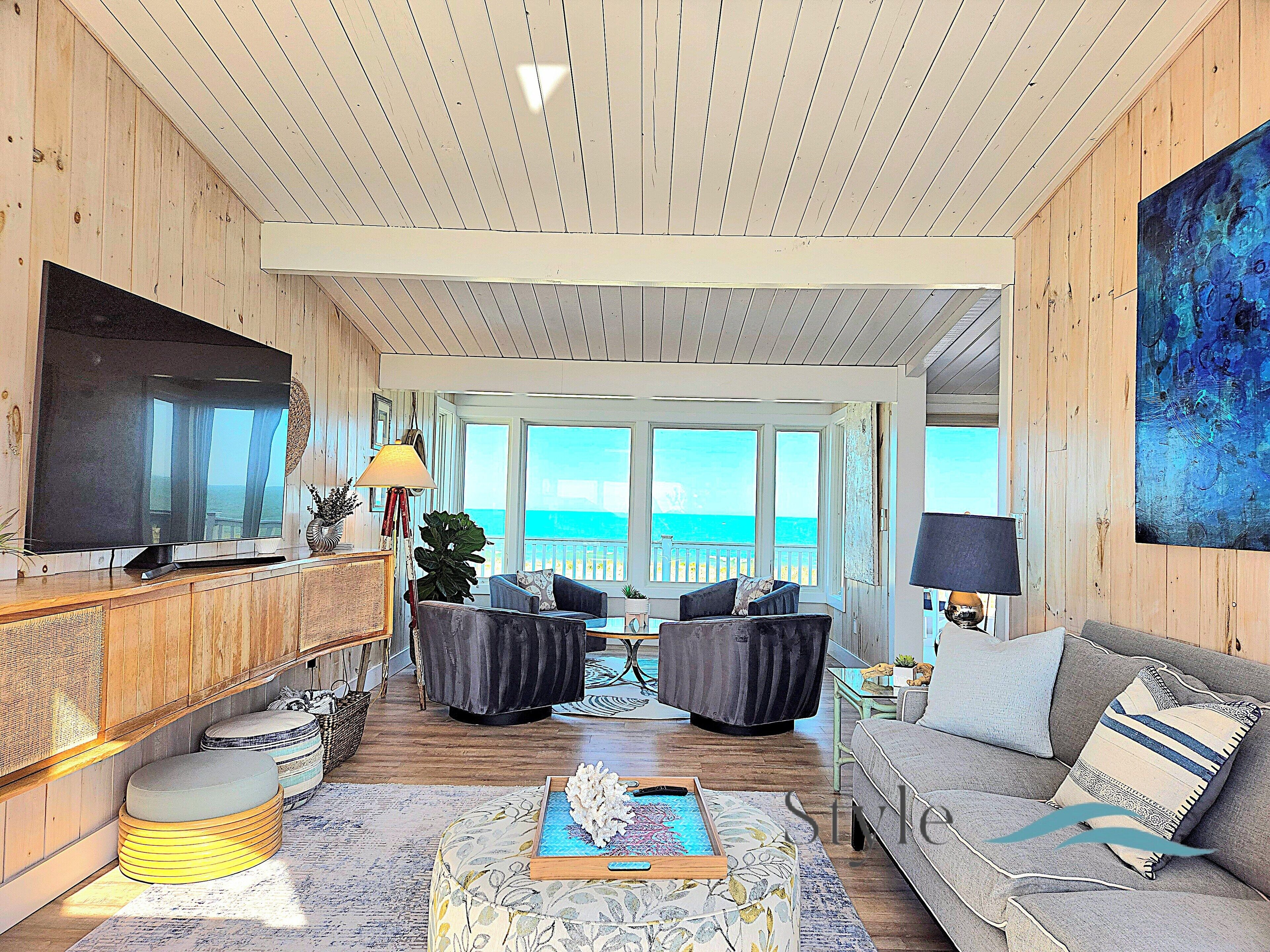 Een smart-tv, een dvd-speler en een stereo