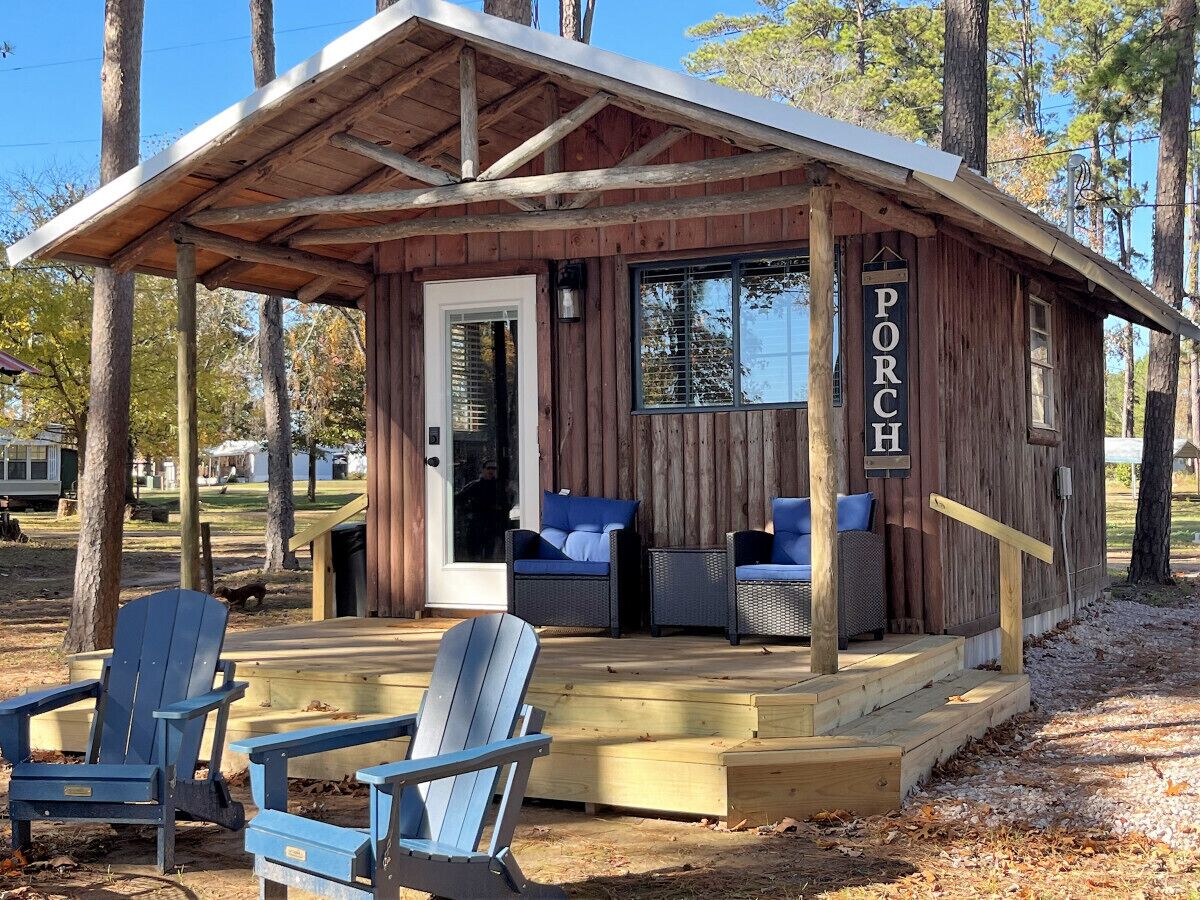 Enjoy the view from the porch, or in front of the firepit (firewood available at the store)