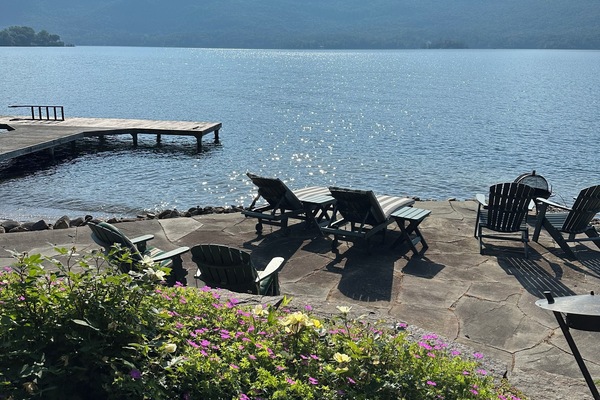 lake patio and swim dock