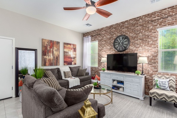 Family room 58" TV with Roku streaming, so bring your log ins.