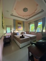 Individually decorated, desk, laptop workspace, free WiFi