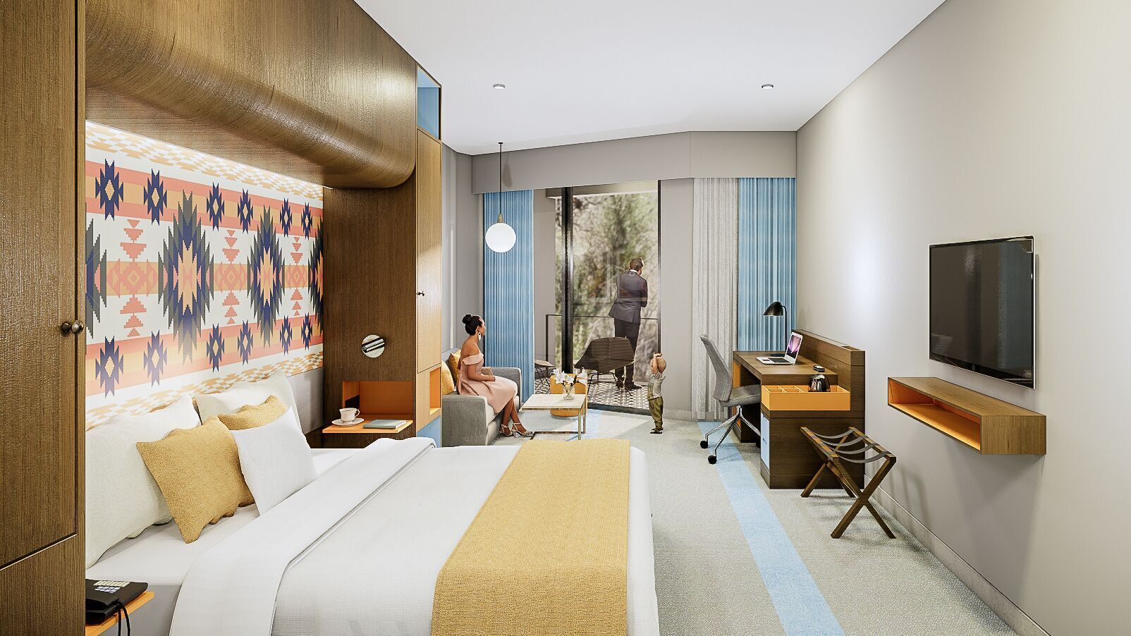Premium bedding, minibar, desk, laptop workspace