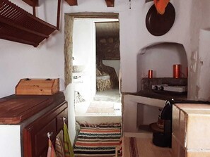 Shower, towels, soap, toilet paper