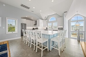 Fridge, microwave, oven, stovetop - A Beach Attitude: Dog-friendly, Private Pool, Hot Tub, 1100 Ft to Beach (Corolla)