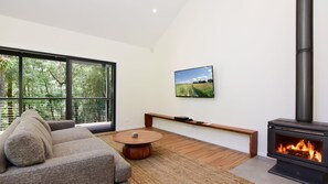 TV, fireplace - Rainforest River Retreat - Kangaroo Valley (Upper Kangaroo River)