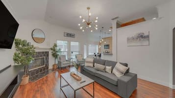 TV, fireplace, offices