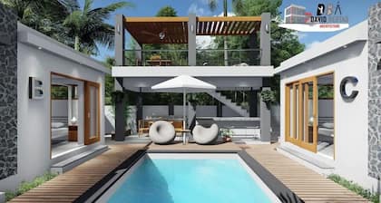 Studio (D) with Pool open air Shower & Bath