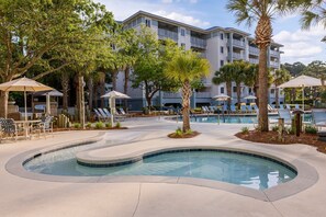 Indoor pool, outdoor pool - Ocean Side 2 bedroom Villa with full resort and beach access (Hilton Head Island)