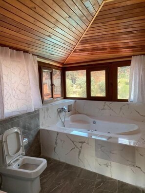 Deluxe Double Room, 1 Katil Kelamin (Double), Mountain View, Mountainside | Kemudahan bilik mandi | Pancuran mandi, kelengkapan dandanan diri percuma, pengering rambut 