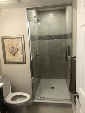 Combined shower/bathtub, hair dryer, towels, soap - Beautiful North End Executive Retreat (Sarnia)