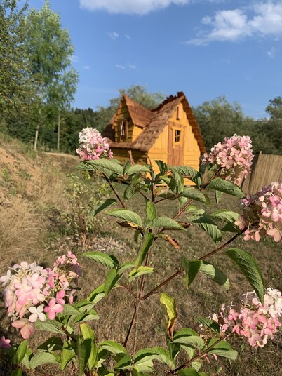 Au Bonheur Comtois unusual cabin with swimming pool