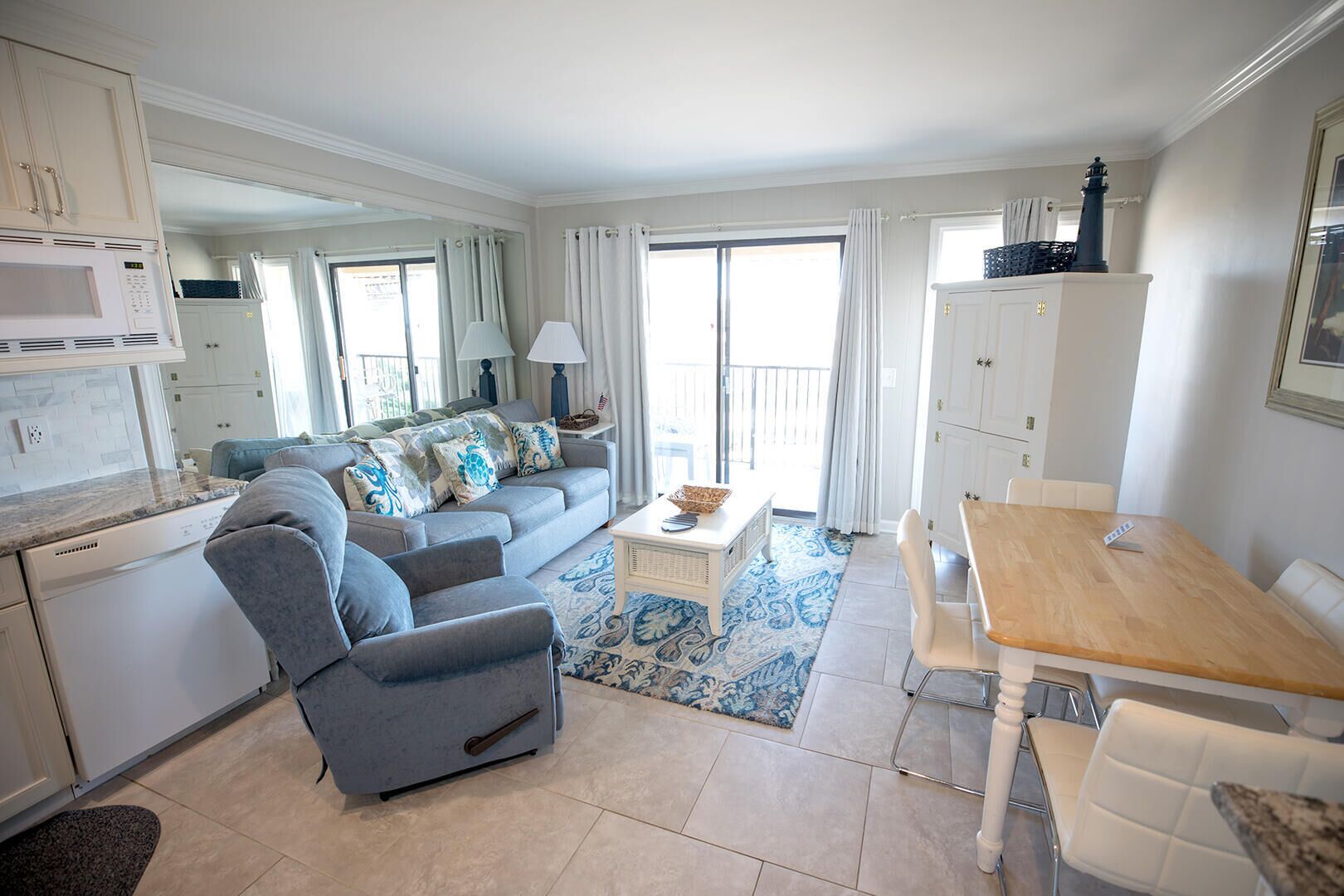 Condo, Multiple Beds, Balcony, Beach View (B308) | Living area | 40-inch TV with digital channels