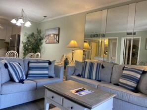 Condo, Multiple Beds, Balcony, Garden View (C07) | Living area | 40-inch TV with digital channels - Tennis Villas (Hilton Head Island)