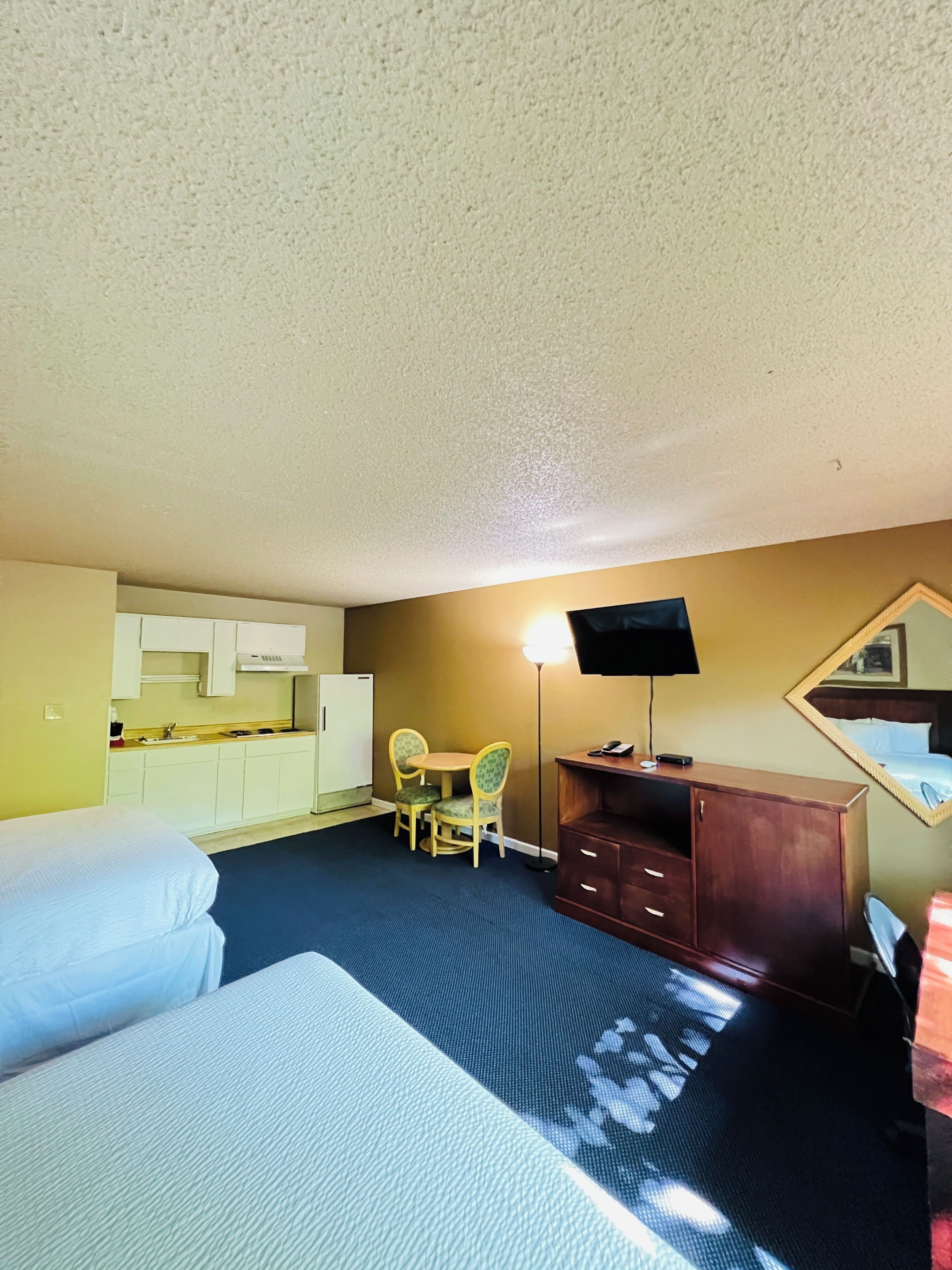 Room, 2 Queen Beds, Non Smoking (Efficiency) | Desk, blackout drapes, iron/ironing board, free WiFi