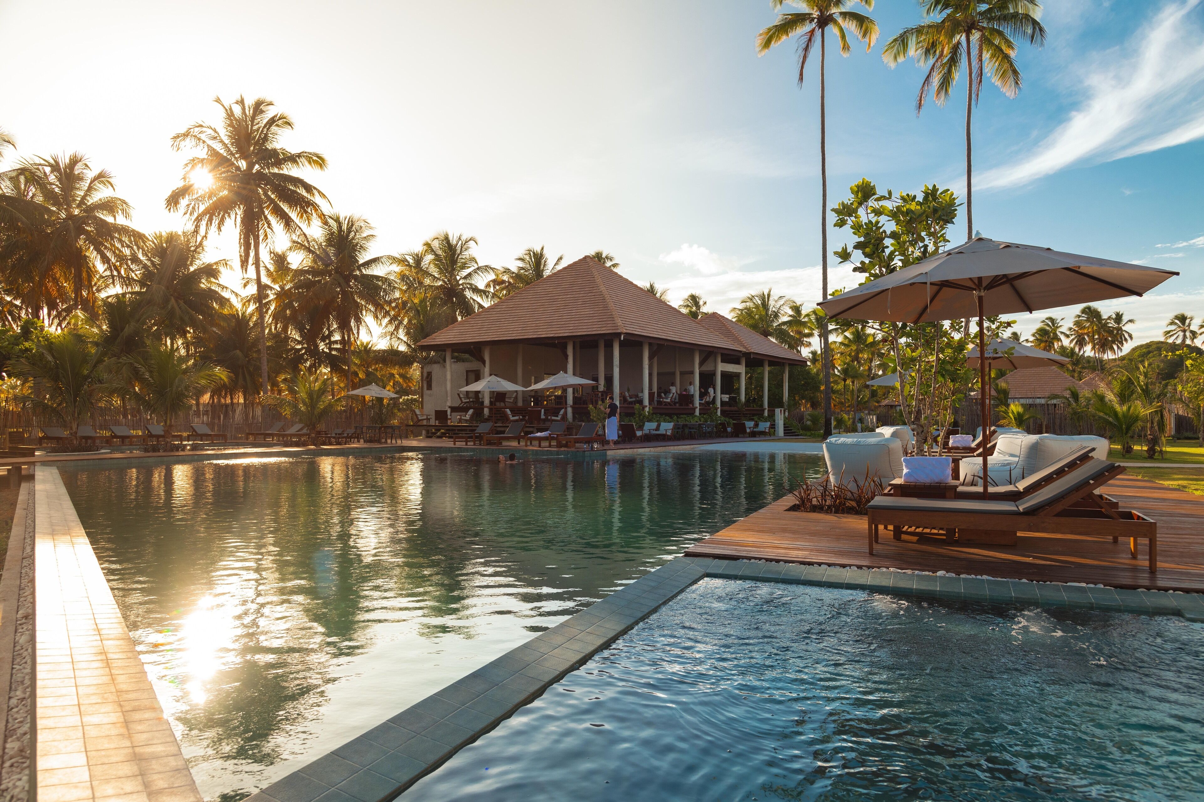 2 outdoor pools, open 8:00 AM to 9:00 PM, pool umbrellas, sun loungers