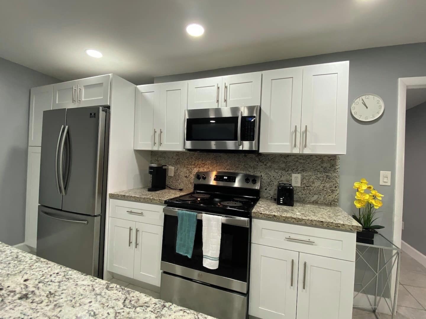 Kühlschrank, Mikrowelle, Ofen, Herdplatte