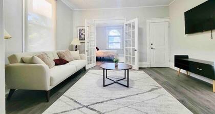 Mid century apartment with private backyard and deck