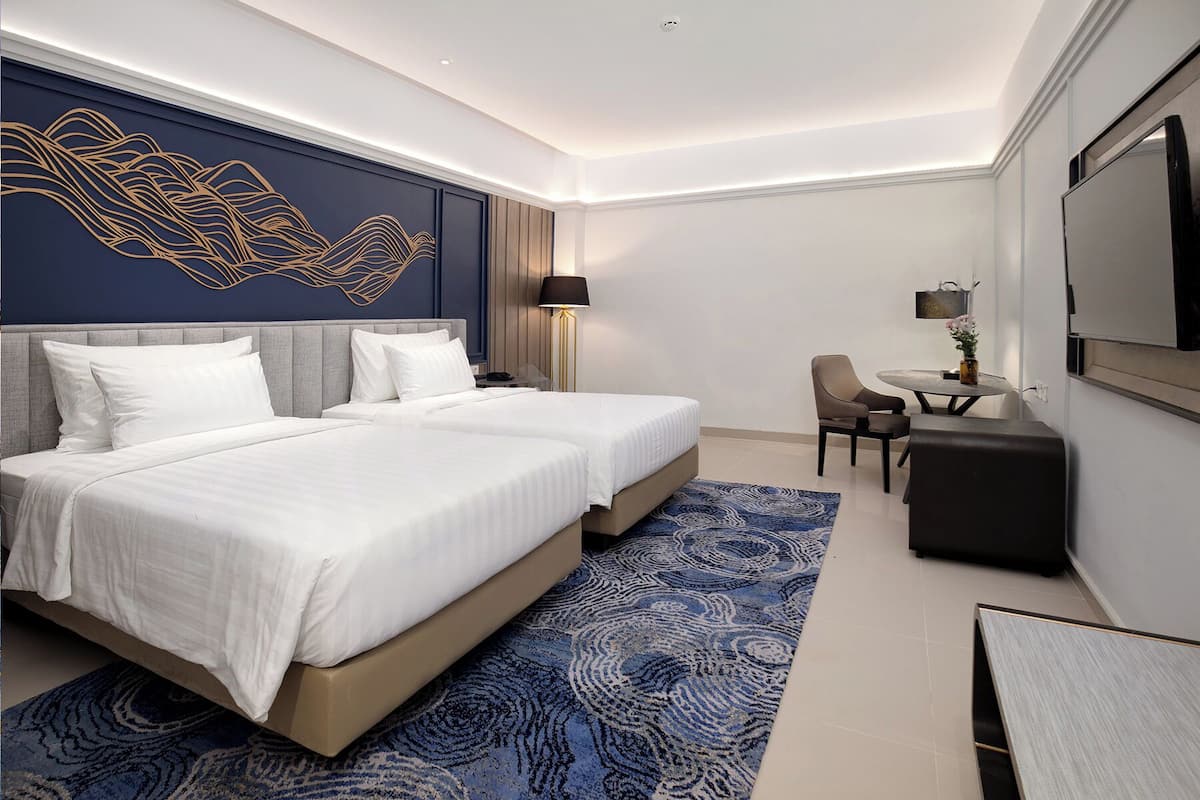 Phòng 2 giường đơn Superior | Bộ đồ giường cao cấp, chăn bông, nệm cao su hoạt tính (memory foam)