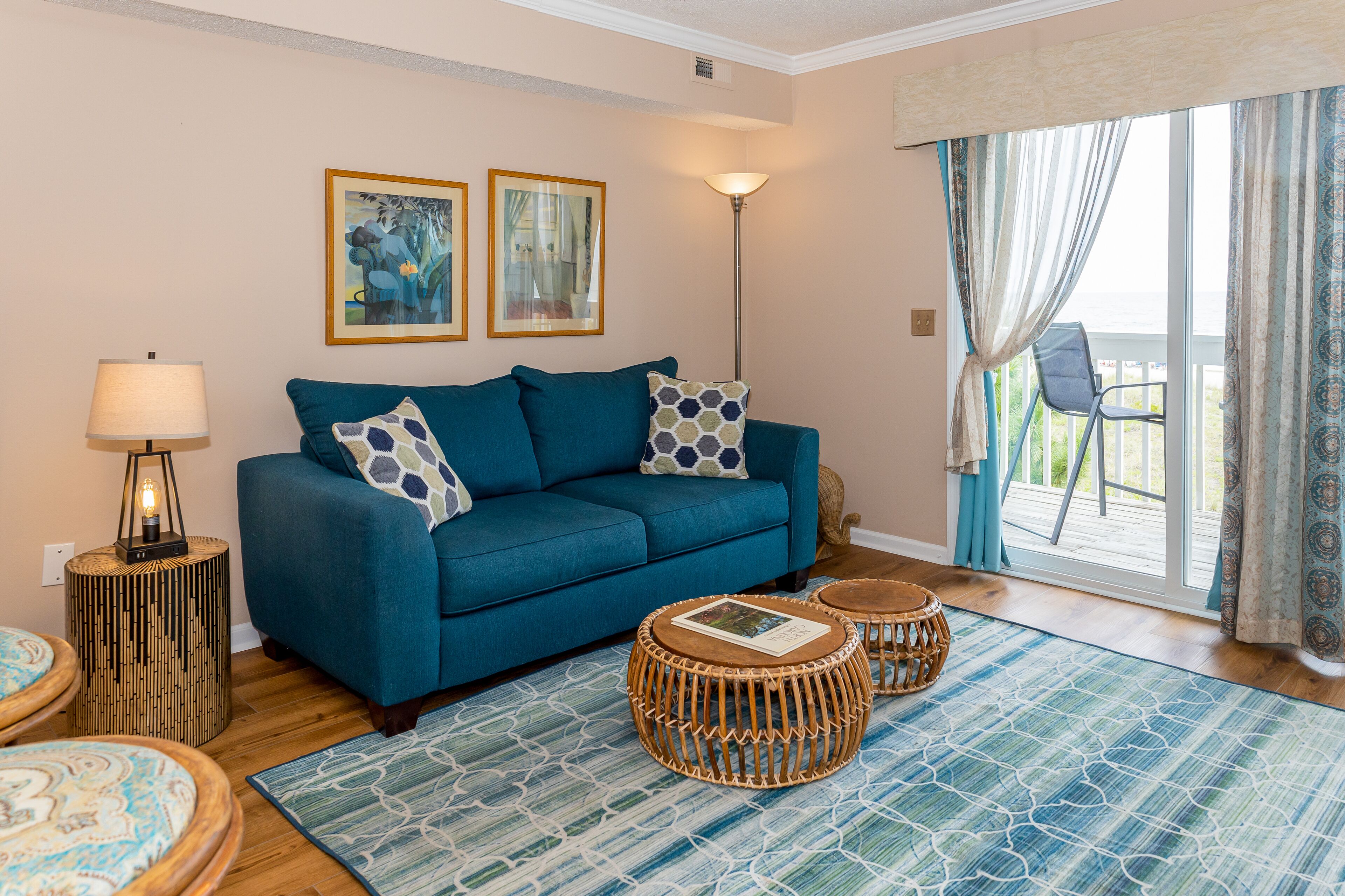 Dog-friendly beach view condo with a washer/dryer, beach access, central AC