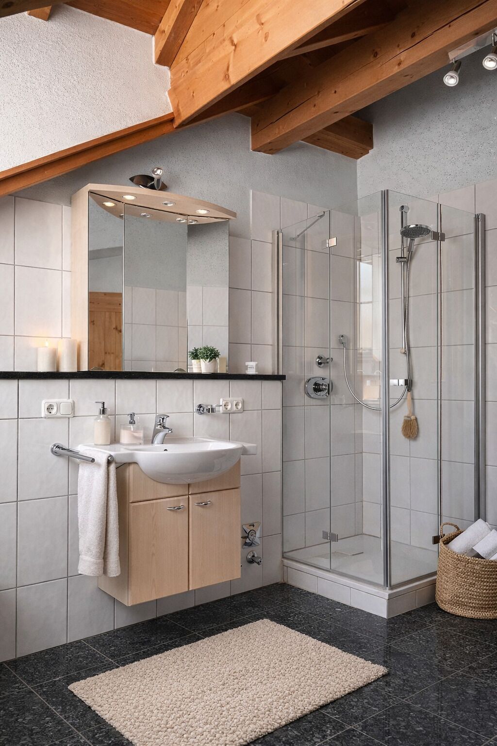 Sèche-cheveux, savon, papier toilette