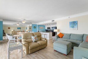 TV - 🌅 Beachfront Comfort with Sunset Views – Spacious 2BR Condo 2BR/2BA  Sleeps 6  Fifty Gulfside – Indian Rocks Beach (Indian Rocks Beach)
