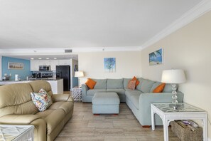 TV - 🌅 Beachfront Comfort with Sunset Views – Spacious 2BR Condo 2BR/2BA  Sleeps 6  Fifty Gulfside – Indian Rocks Beach (Indian Rocks Beach)