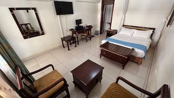 Blackout curtains, free WiFi, bed sheets