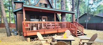 Family A-Frame Cabin Nestled in the Ponderosas ~Gas Fireplace ~Fenced Yard!