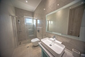 Combined shower/bathtub