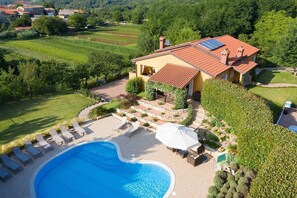 Pool - Large outdoor with privacy, Heated pool 60m2 , Gamesroom ,Wellness, Garden (Karojba)