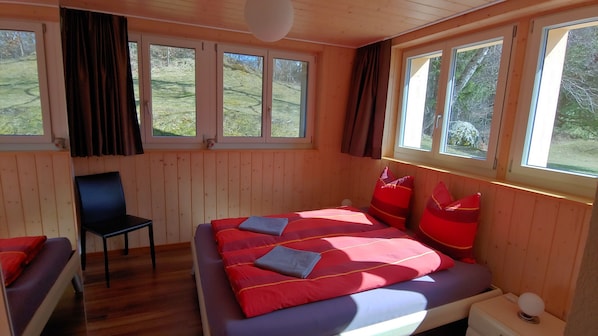 Premium bedding, blackout curtains, soundproofing, iron/ironing board