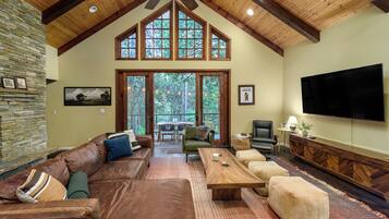 Smart TV, fireplace, video games, books