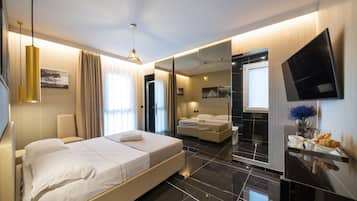 Habitación Deluxe | 1 dormitorio, ropa de cama de alta calidad, colchones viscoelásticos