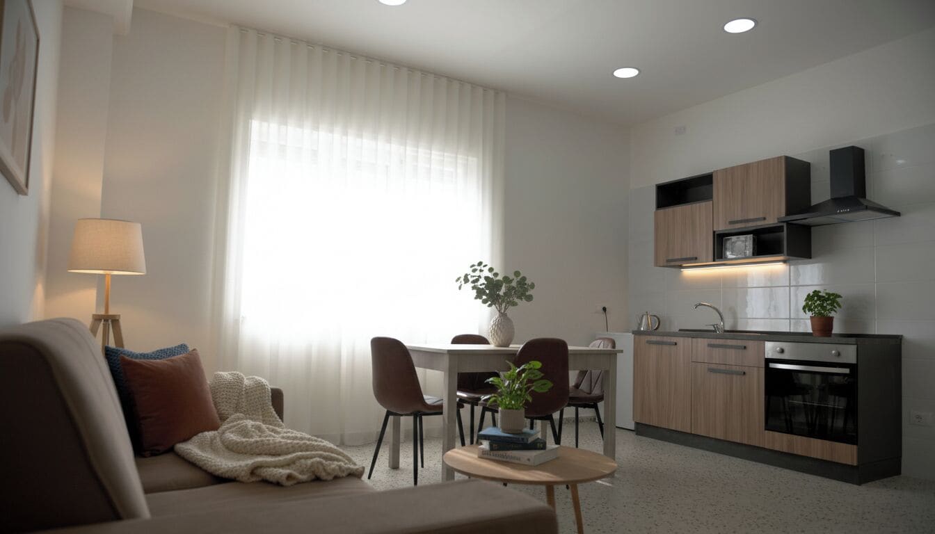 Basic Studio | Living area | 49-inch LED TV with digital channels, TV