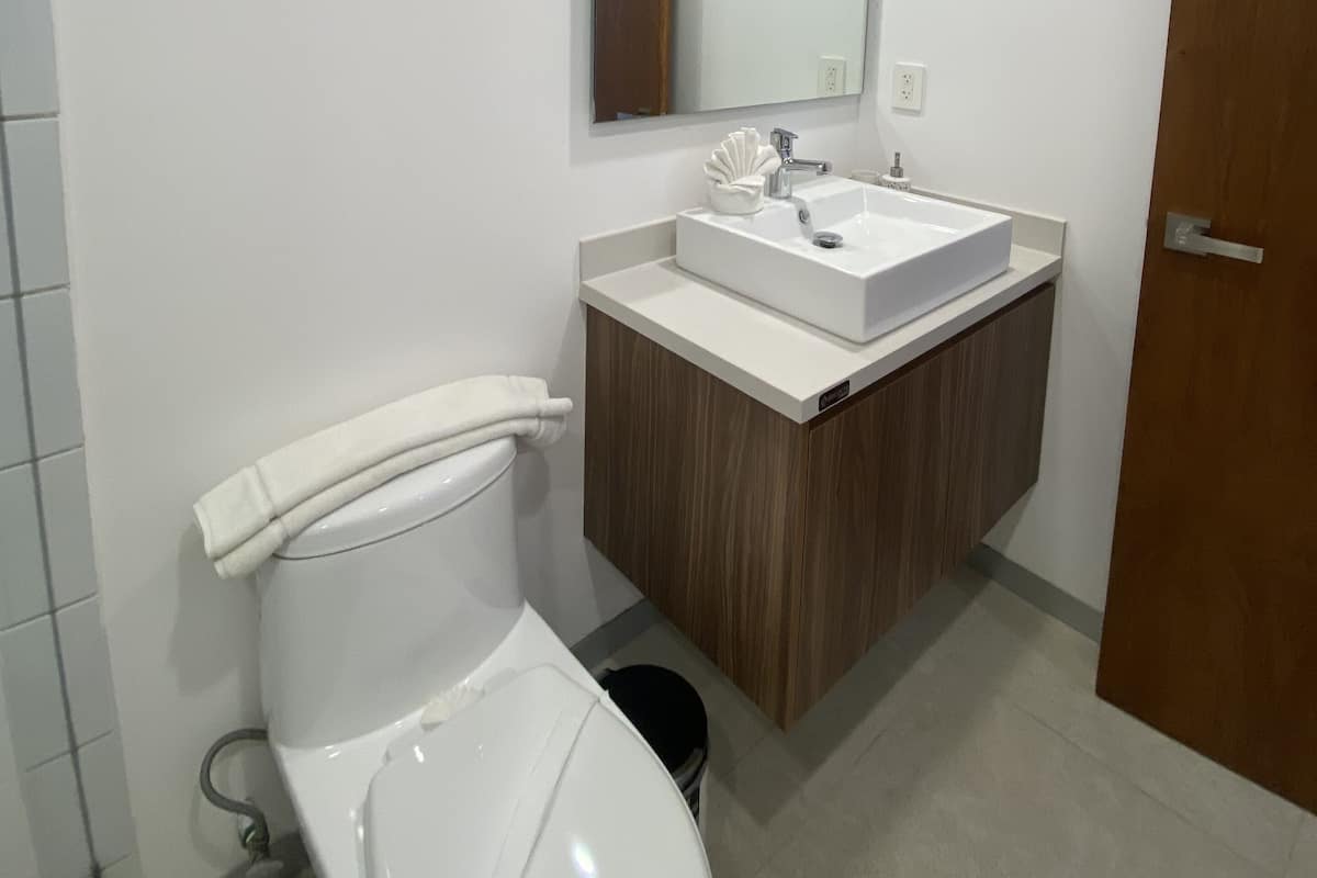 Free toiletries, hair dryer, towels