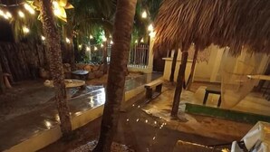 Outdoor dining - Mexi-Kool Hostel (Isla Holbox)