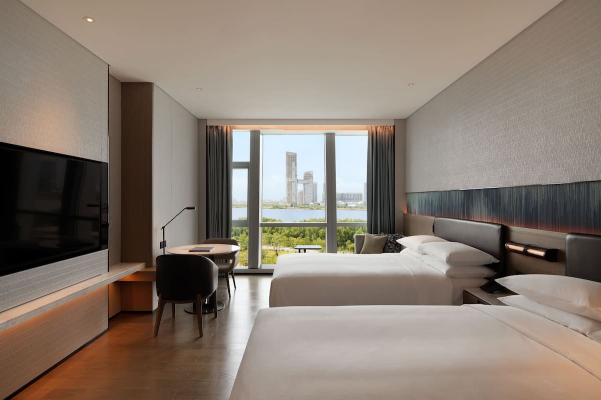 Premier Room, 2 Double Beds, Harbour View | Down duvets, desk, laptop workspace, soundproofing