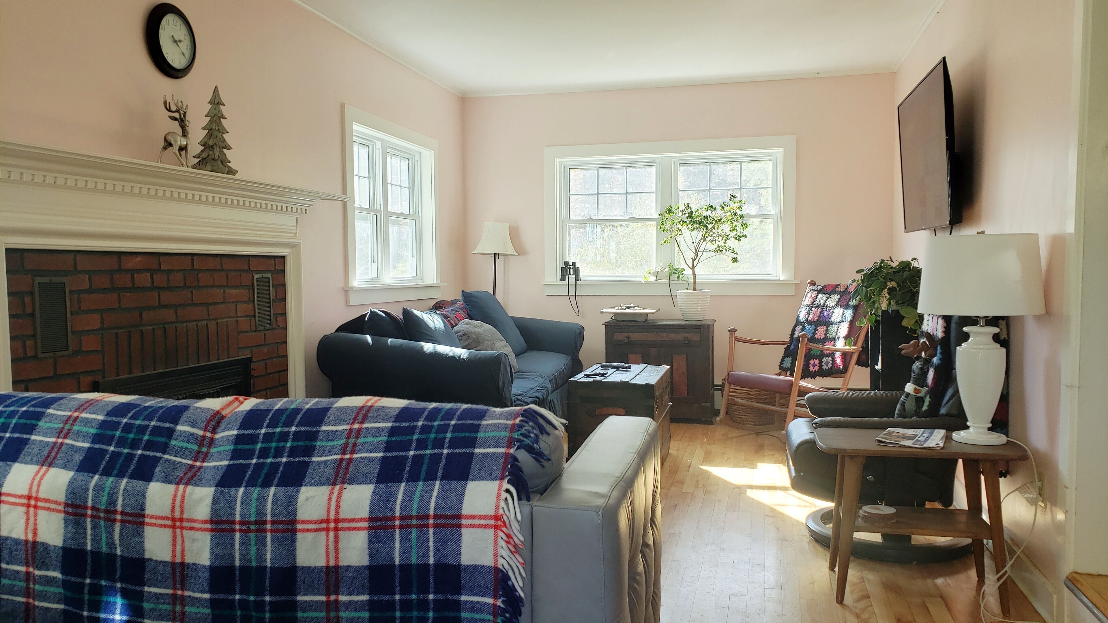 Smart TV, fireplace, video games, books