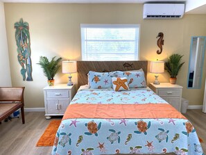 2 bedrooms, desk, iron/ironing board, travel crib