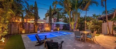 Outdoor pool, a heated pool