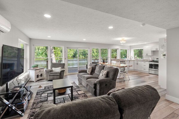 Smart TV, DVD player, table football, books