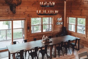 Dining - High Meadows Secluded Luxury Lodge, 20+ Acres, Hot Tub, Private Trails, Wifi (Rockbridge)
