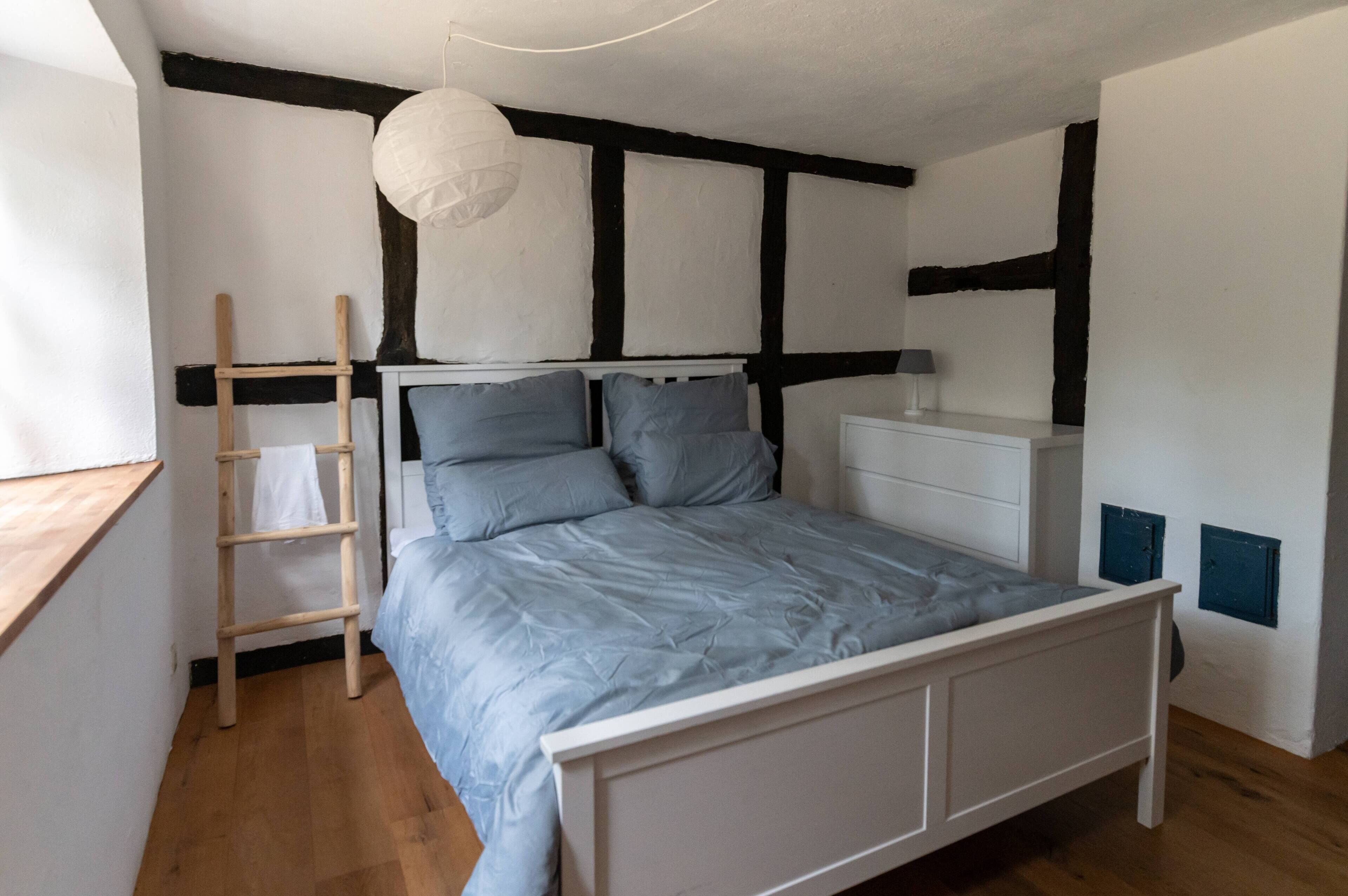 Landromantik unter Reet - Ferienhaus mit großem Garten, Grillecke, Sauna, Kamin