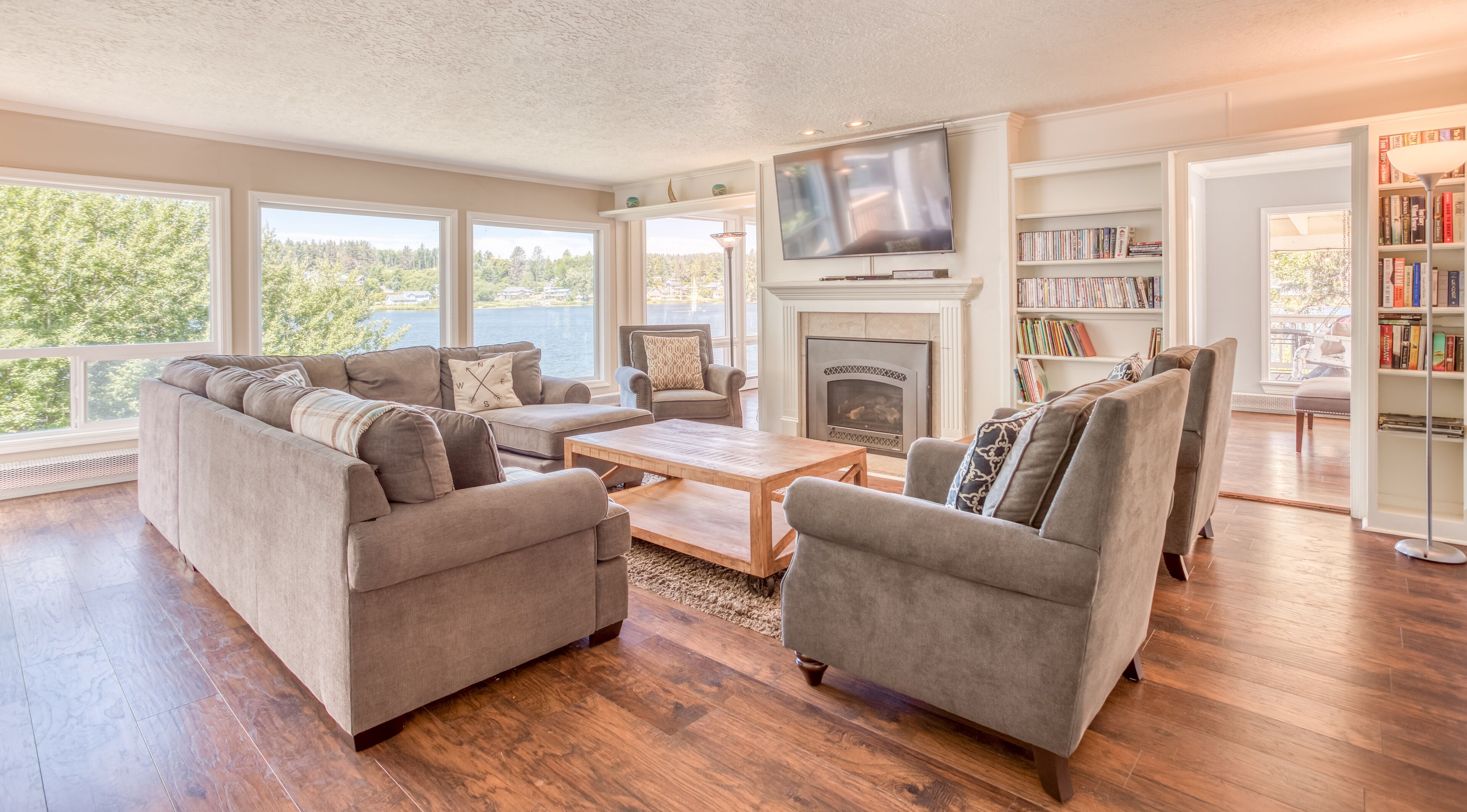 Impressive lake front home was beautifully updated, includes-Hot Tub + Game Room