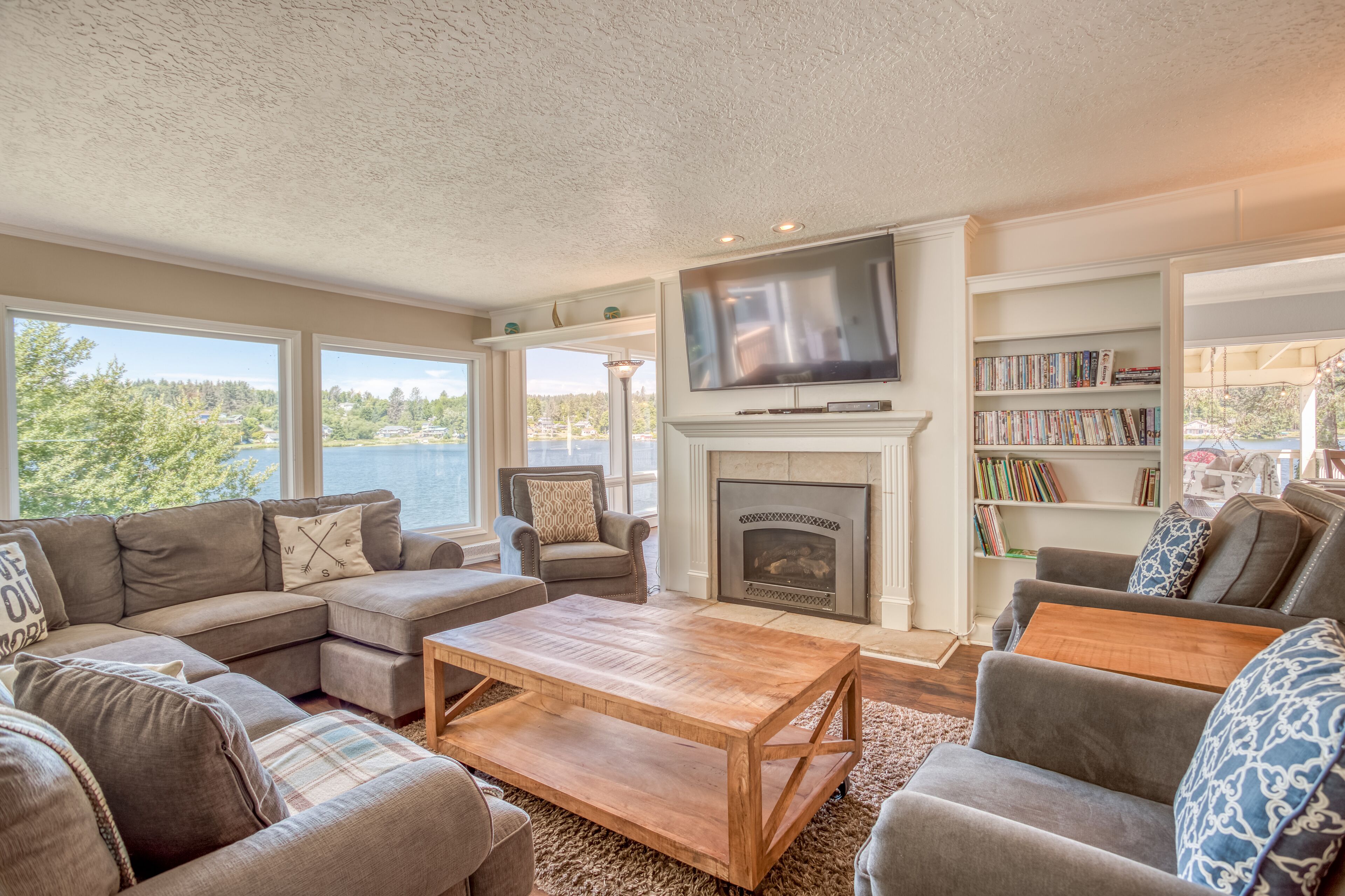 Impressive lake front home was beautifully updated, includes-Hot Tub + Game Room