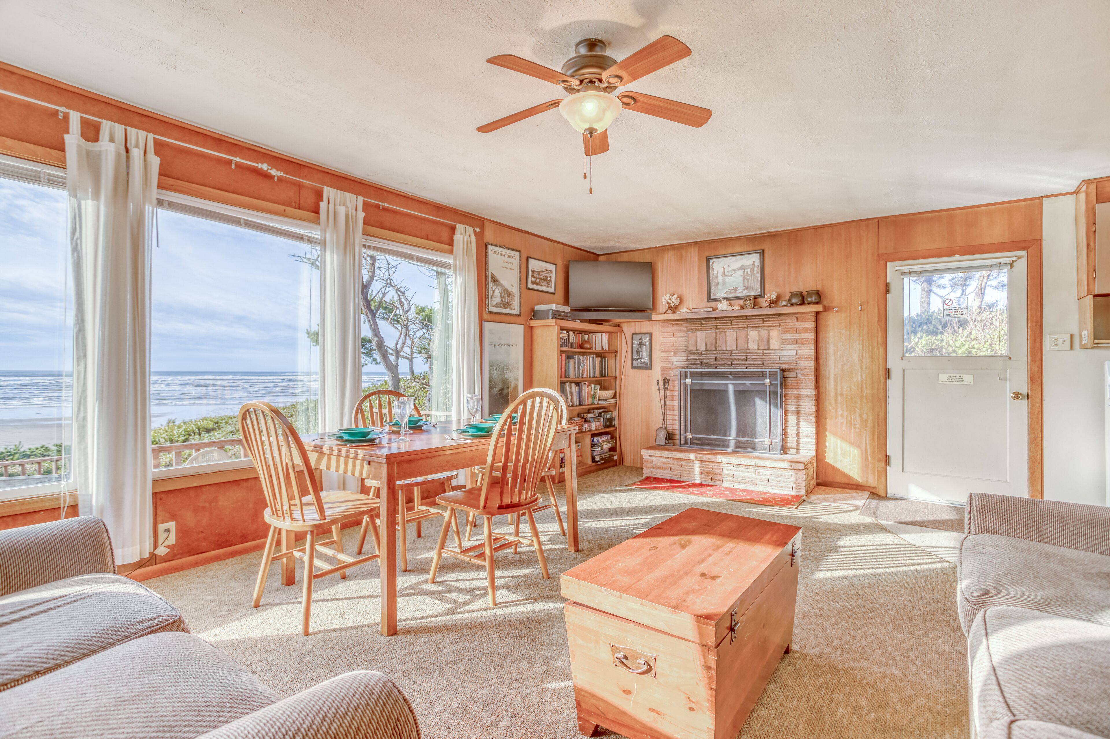 Private, Wooded Oceanfront Home With Ocean Views from Great Room and Porch!