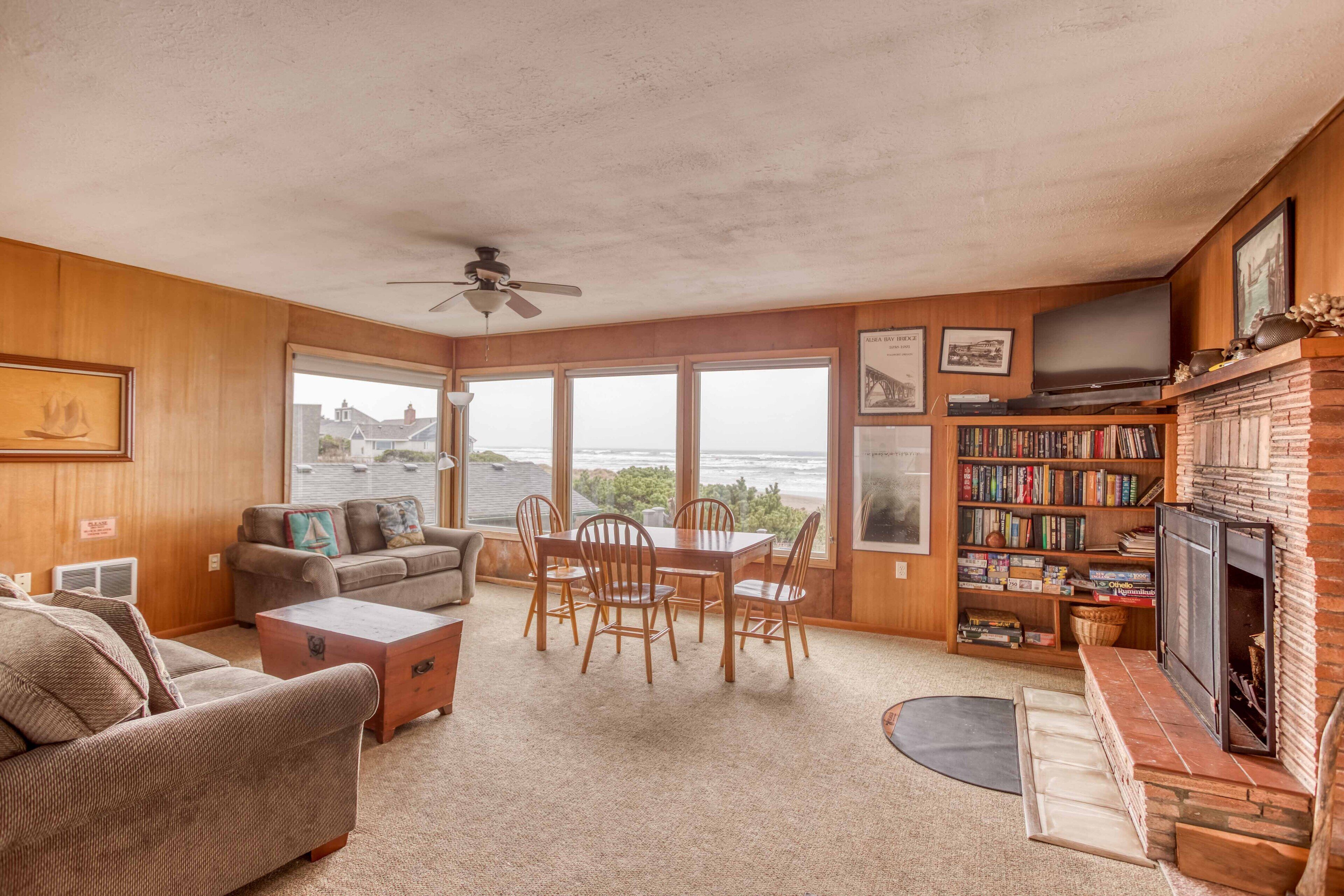 Private, Wooded Oceanfront Home With Ocean Views from Great Room and Porch!