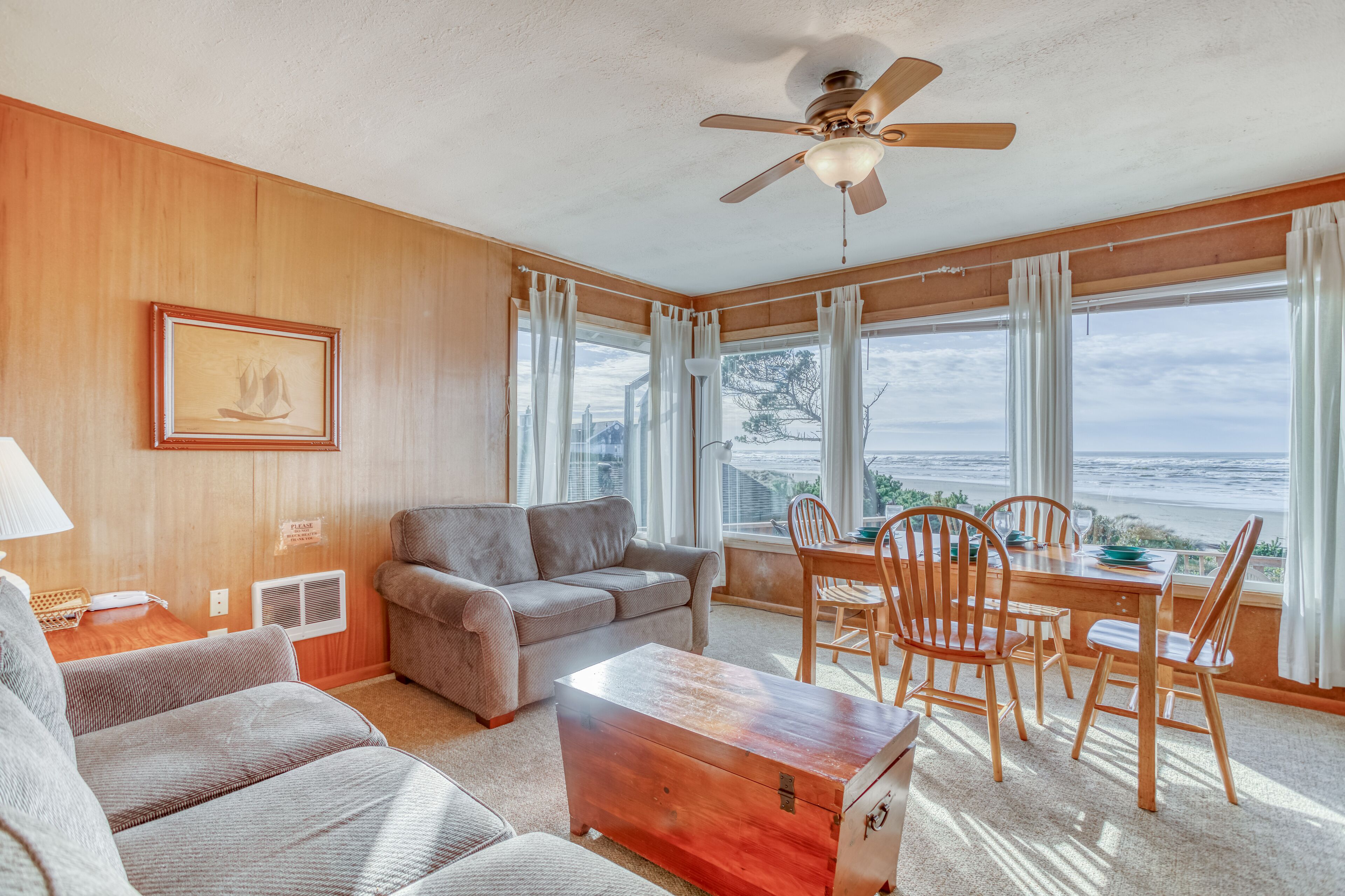 Private, Wooded Oceanfront Home With Ocean Views from Great Room and Porch!