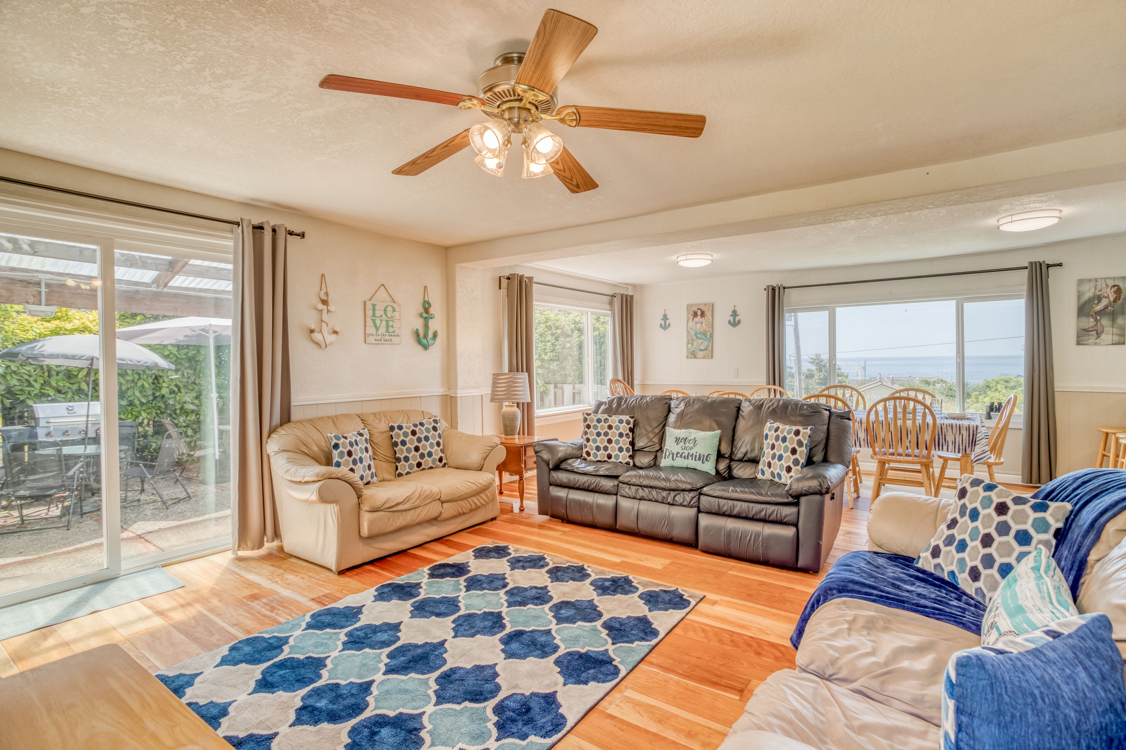 Roads End Ocean View Home Has Hot Tub, Second Living Area and Kids Playground!